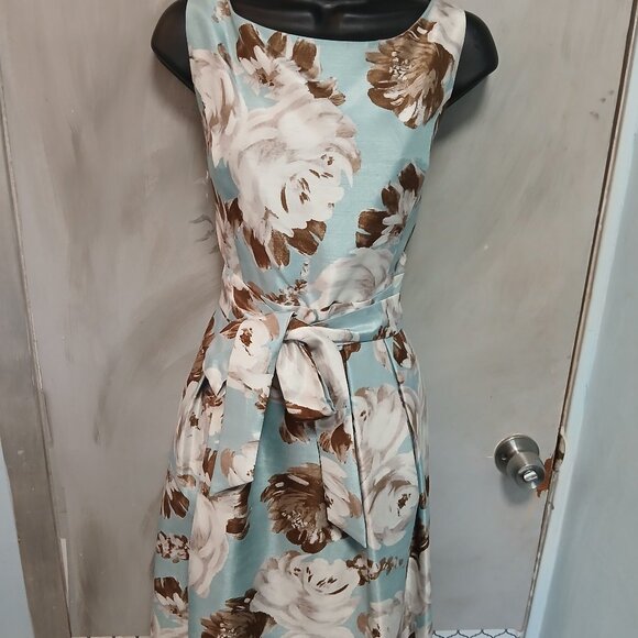 J.Howard Aqua Retro Floral Dress - Picture 4 of 10